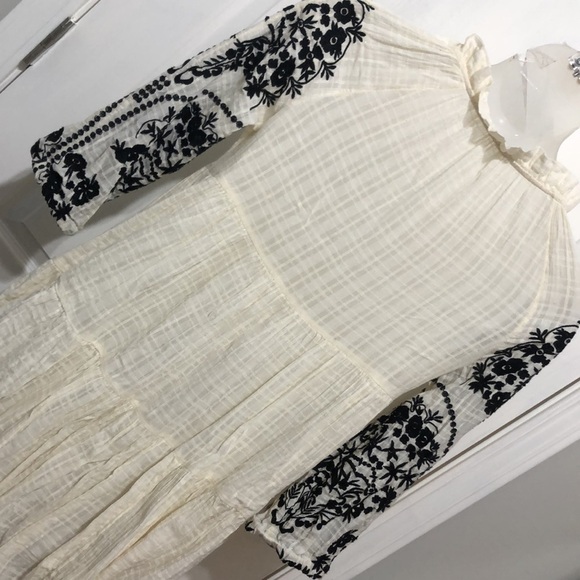 Free People Embroidered Midi Dress, Ivory - Picture 6 of 6